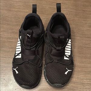 Puma Black and White Slip-On Sneakers